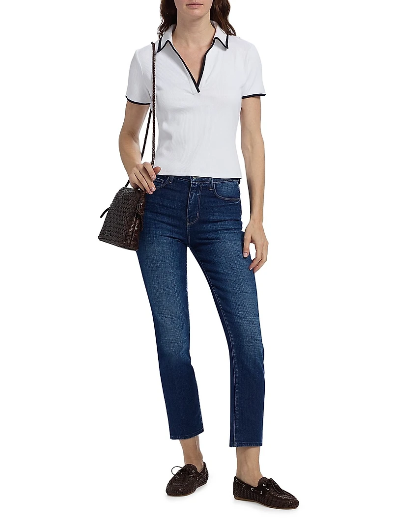 Celestia Cropped Ultra High-Rise Slim-Straight Jeans