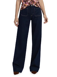 Nolan Patch Pocket Wide-Leg Jeans