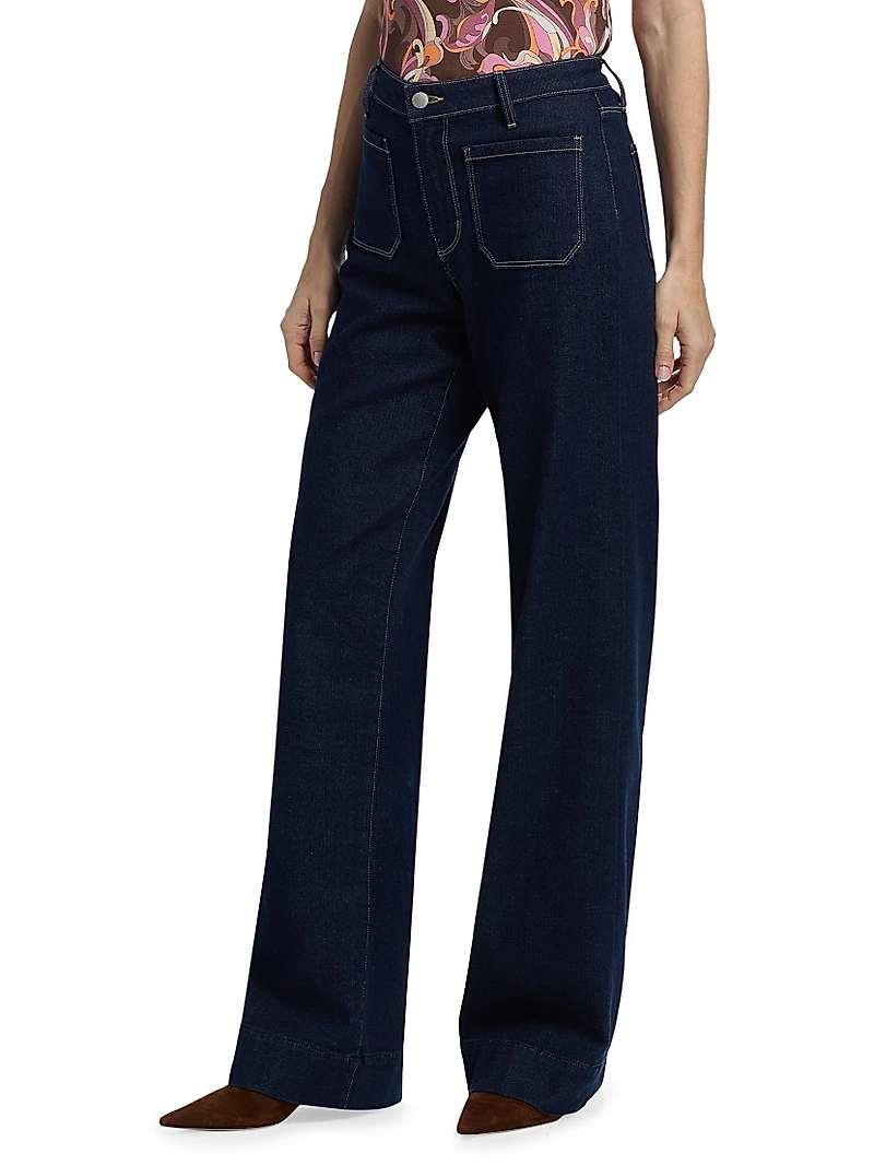 Nolan Patch Pocket Wide-Leg Jeans