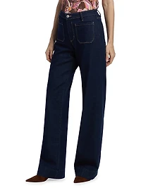 Nolan Patch Pocket Wide-Leg Jeans