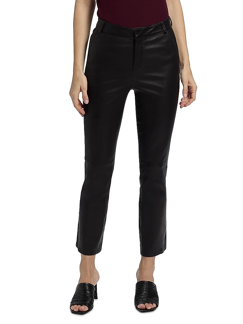 Ketra Leather Baby Boot-Cut Trousers