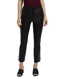 Ketra Leather Baby Boot-Cut Trousers