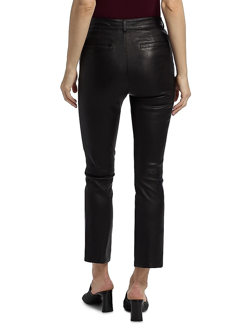 Ketra Leather Baby Boot-Cut Trousers