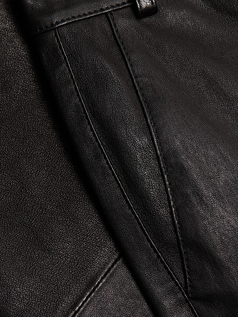 Ketra Leather Baby Boot-Cut Trousers