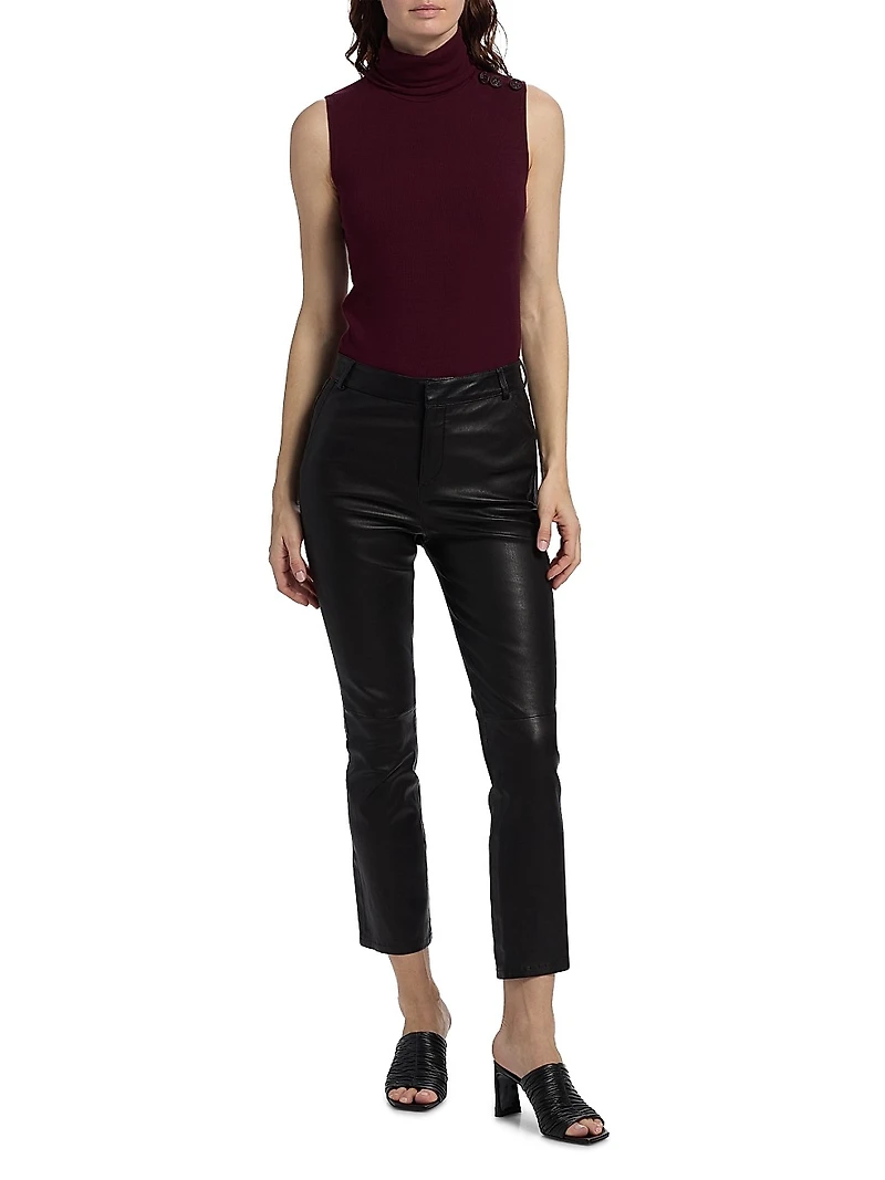 Ketra Leather Baby Boot-Cut Trousers