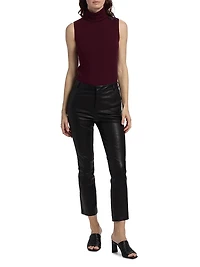 Ketra Leather Baby Boot-Cut Trousers