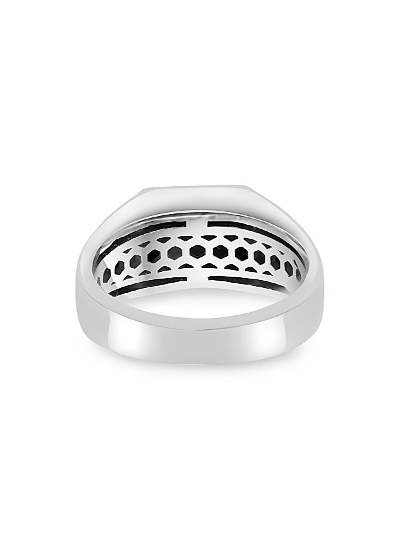 925 Sterling Silver & Black Spinel Ring