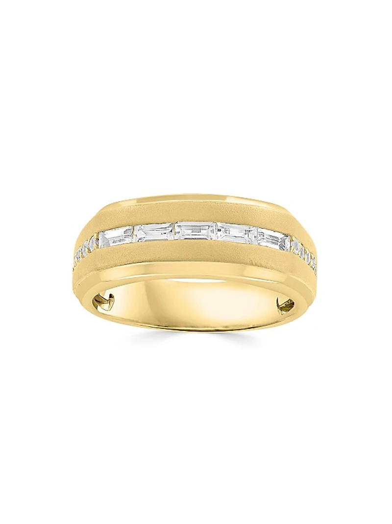 14K-Gold-Plated Sterling Silver & White Sapphire Ring