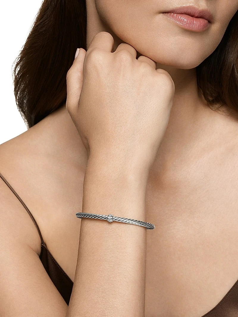 Cable Flex Station Bracelet Sterling Silver