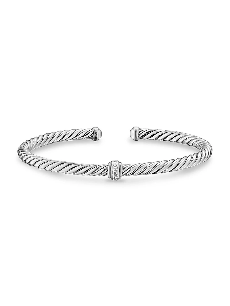 Cable Flex Station Bracelet Sterling Silver