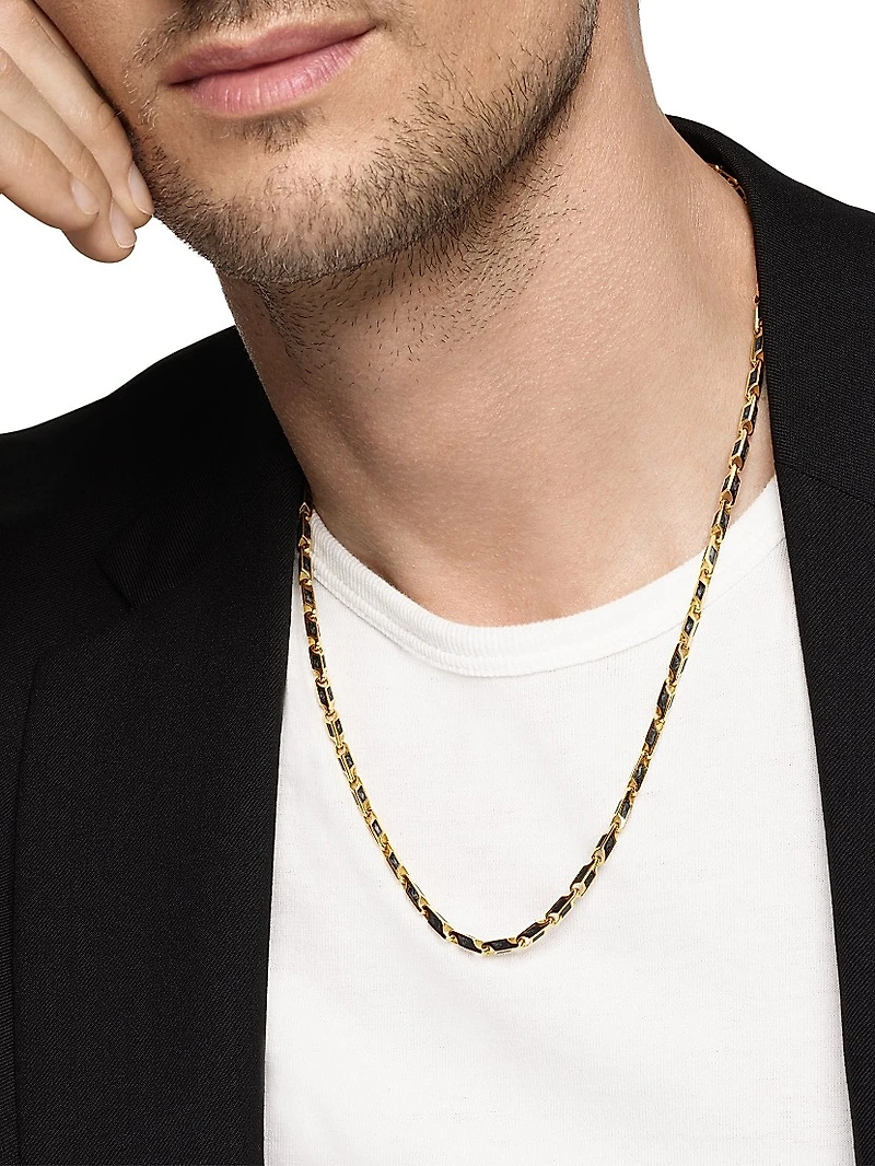 Streamline Faceted Chain Necklace 18K Yellow Gold