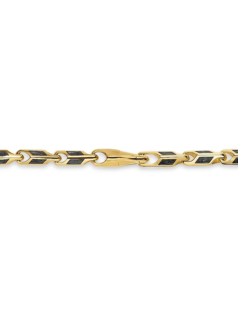 Streamline Faceted Chain Necklace 18K Yellow Gold