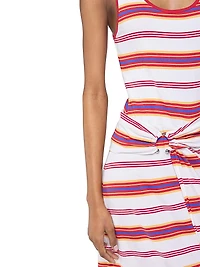 Stripe Cotton-Blend Tie-Waist Maxi-Dress