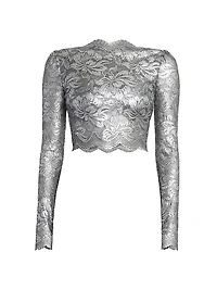 Metallic Lace Crop Top