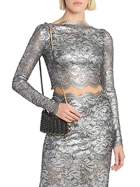 Metallic Lace Crop Top