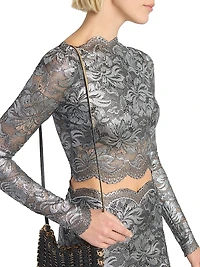 Metallic Lace Crop Top