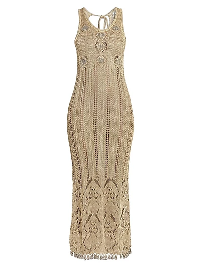 Crochet Slim-Fit Maxi Dress
