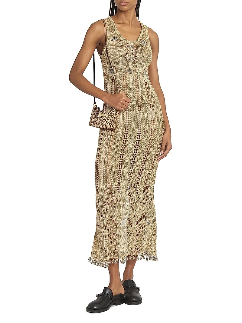 Crochet Slim-Fit Maxi Dress