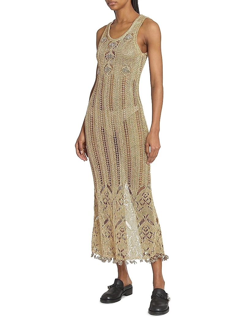 Crochet Slim-Fit Maxi Dress