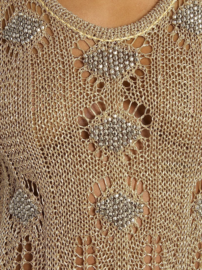 Crochet Slim-Fit Maxi Dress