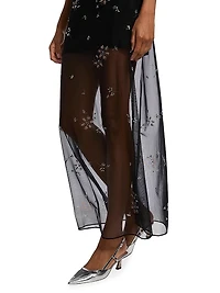 Hotfix Floral Tulle Tank Maxi Dress