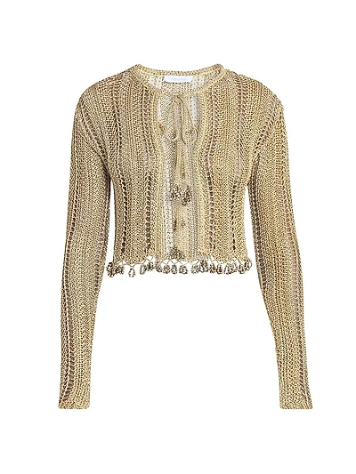 Crochet Slim-Fit Cropped Cardigan