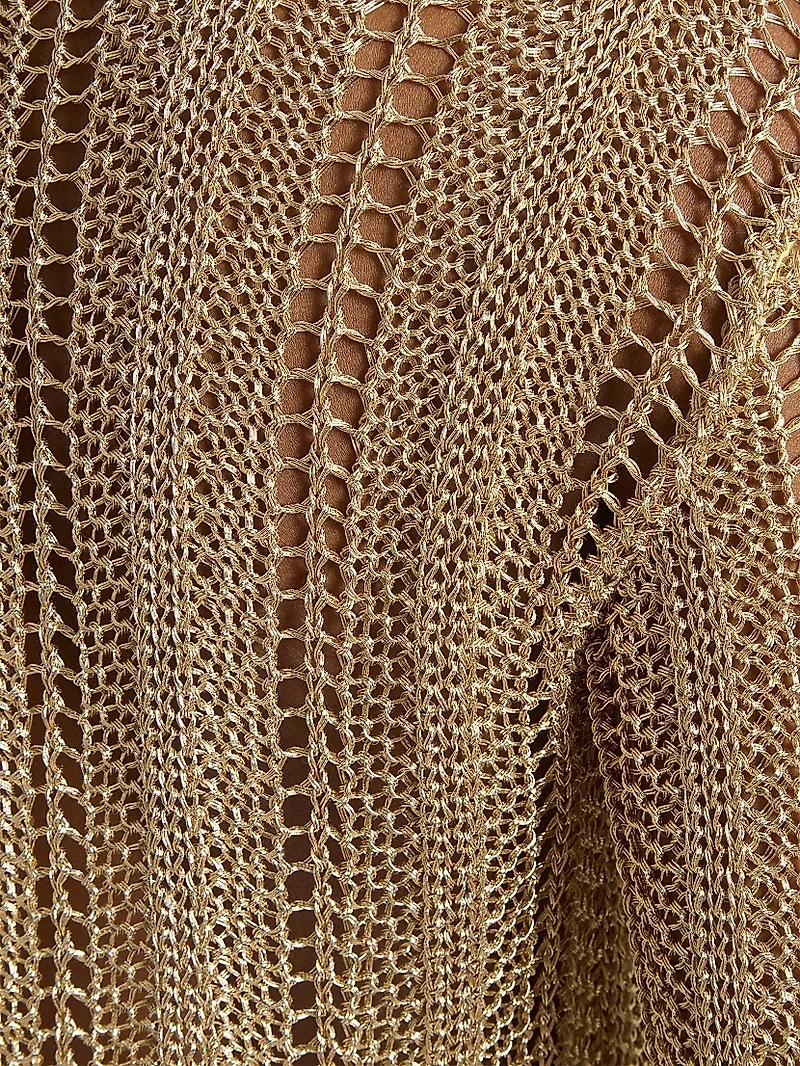 Crochet Slim-Fit Cropped Cardigan