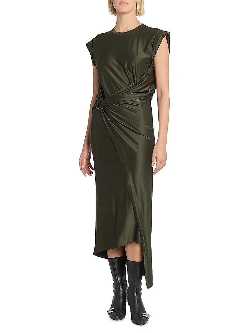 Faux-Wrap Maxi Dress