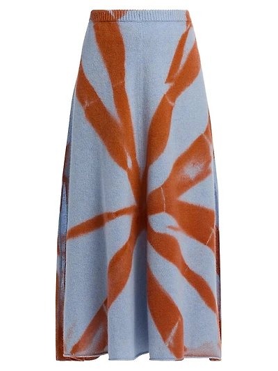 Mythic Dyed Cashmere Midi-Skirt