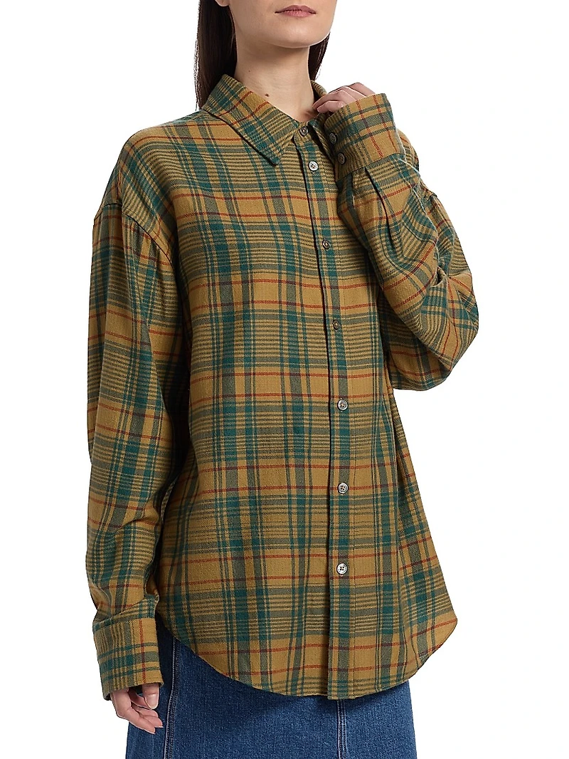 Plaid Cashmere-Wool Big Shirt