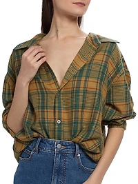 Plaid Cashmere-Wool Big Shirt