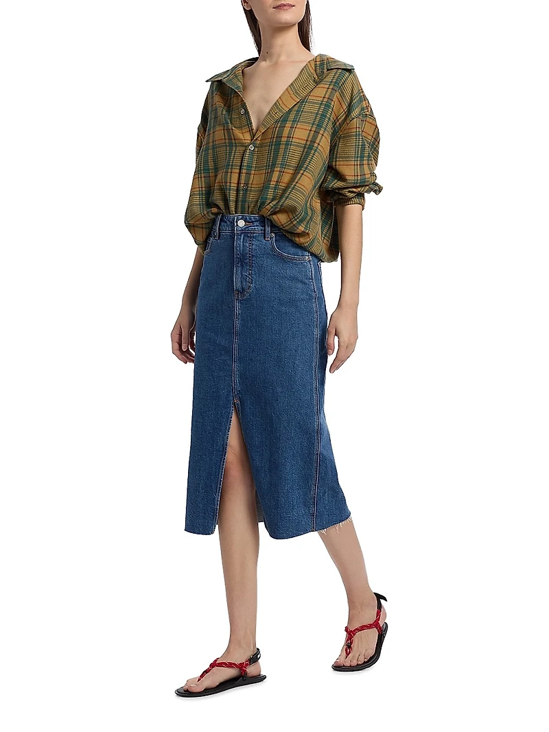 Plaid Cashmere-Wool Big Shirt