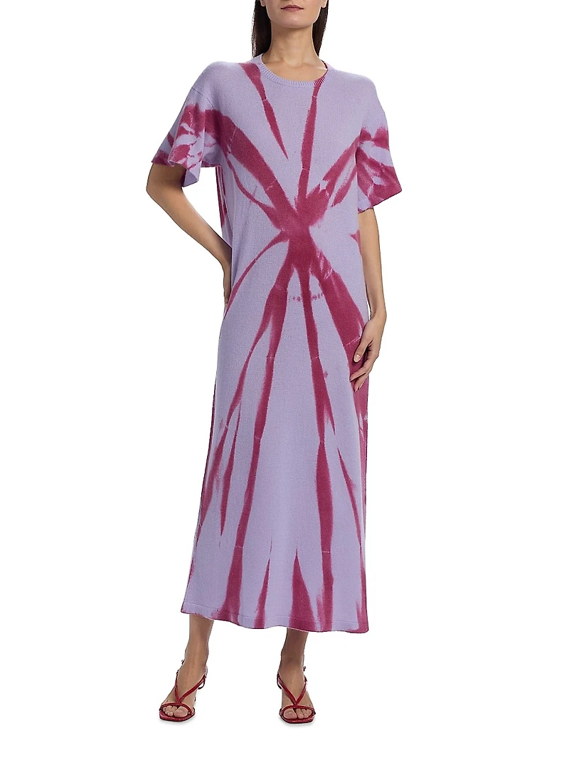 Mythic Oversized Dyed Cashmere T-Shirt Maxi Dress