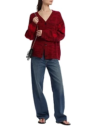 Striped Polka Dot Swan Cardigan