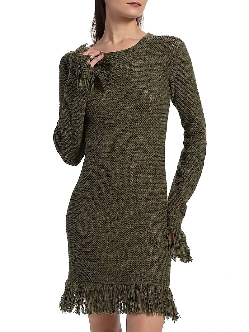 Nora Lite Fringe Knit Minidress