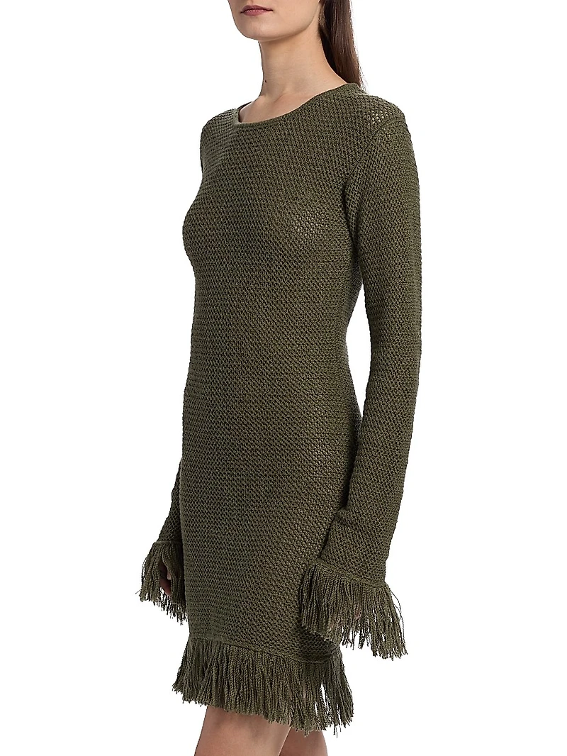 Nora Lite Fringe Knit Minidress