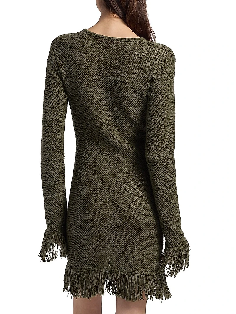 Nora Lite Fringe Knit Minidress