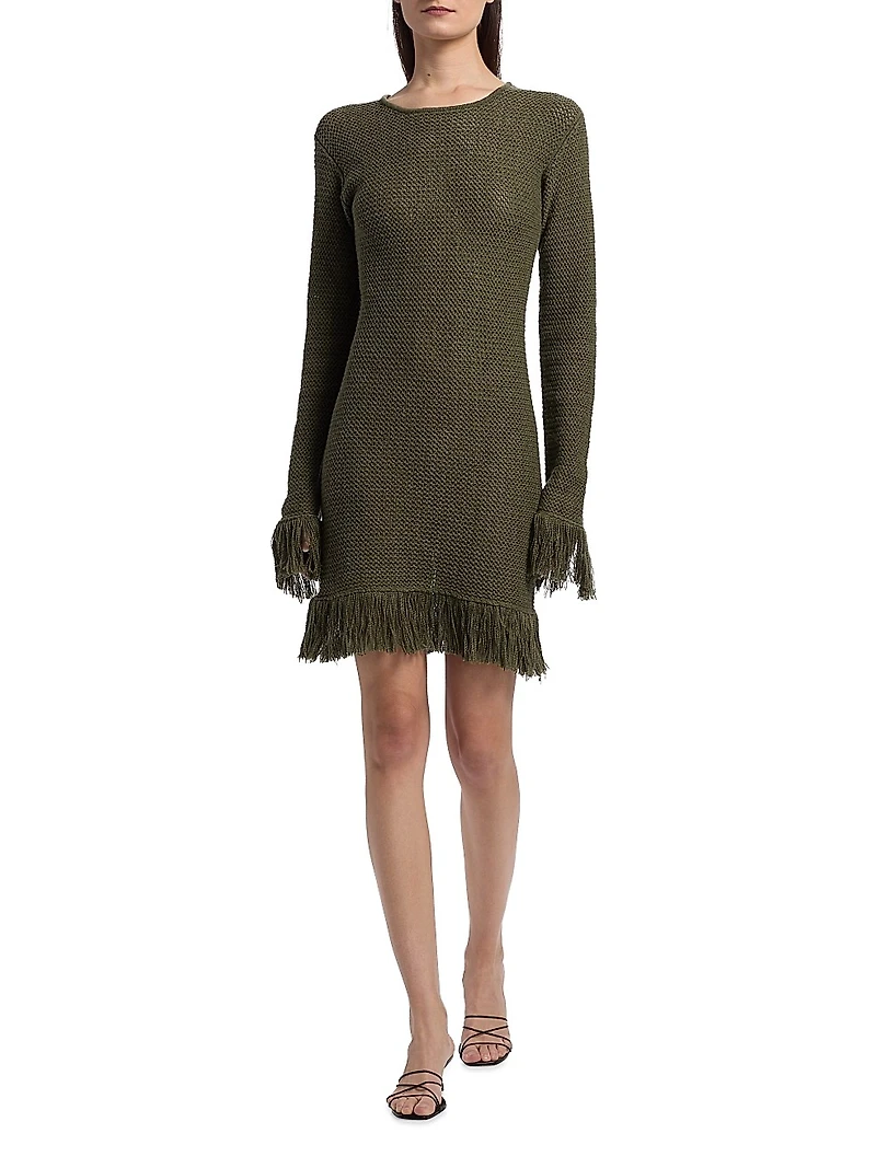 Nora Lite Fringe Knit Minidress