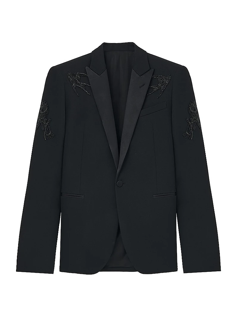 Embellished Wool Tuxedo Jacket