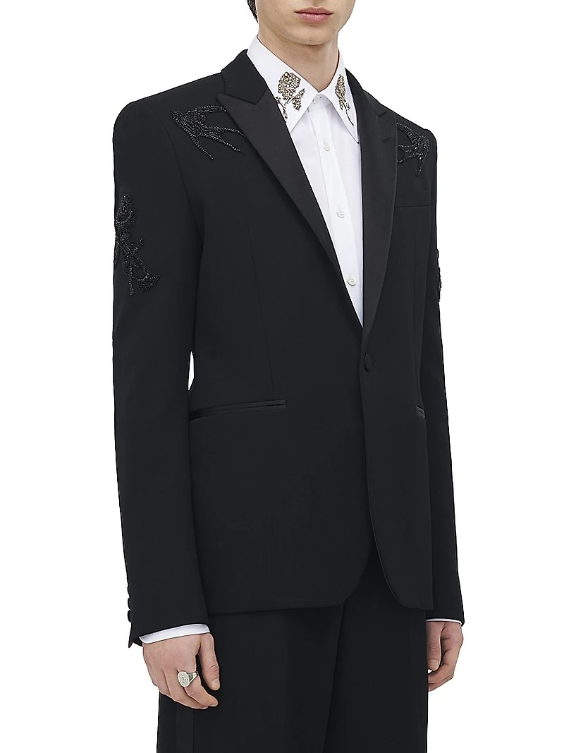Embellished Wool Tuxedo Jacket