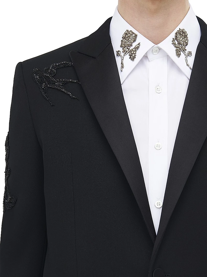 Embellished Wool Tuxedo Jacket