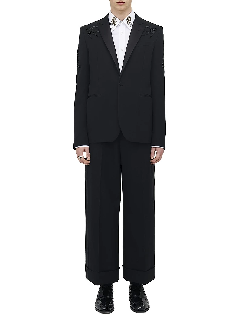 Embellished Wool Tuxedo Jacket