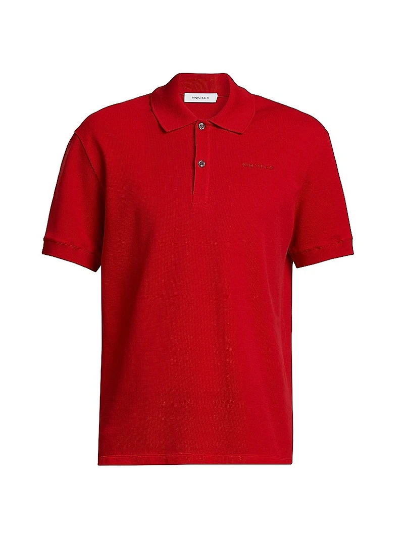 Logo Embroidered Cotton Polo Shirt