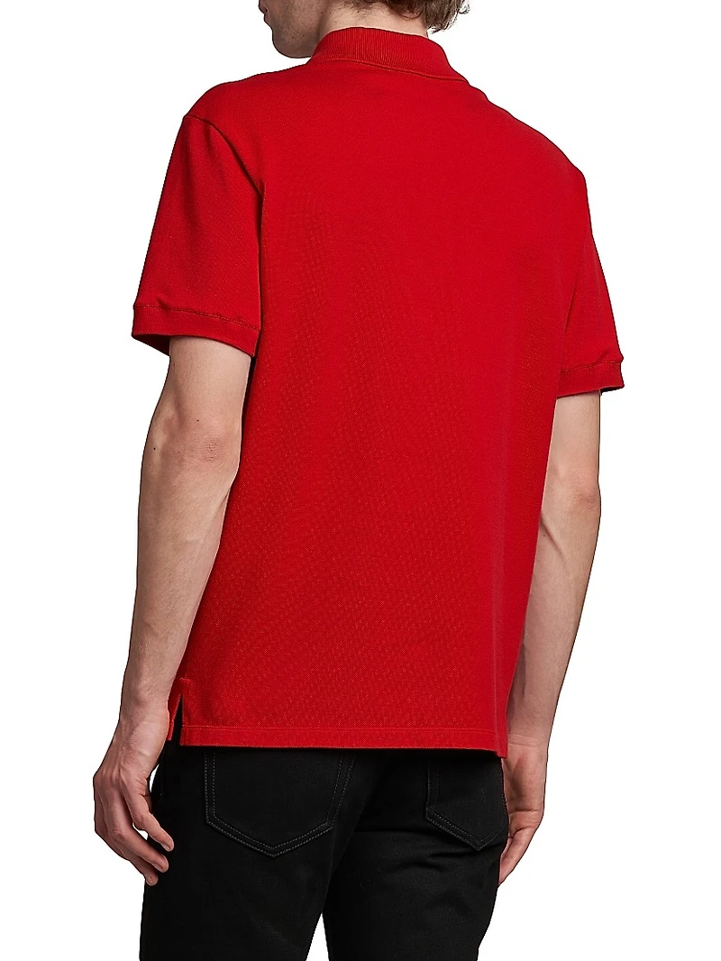 Logo Embroidered Cotton Polo Shirt