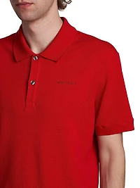 Logo Embroidered Cotton Polo Shirt