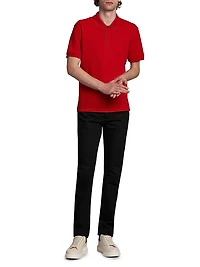 Logo Embroidered Cotton Polo Shirt