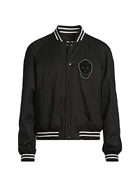 Skull Cropped Bomber Jacket