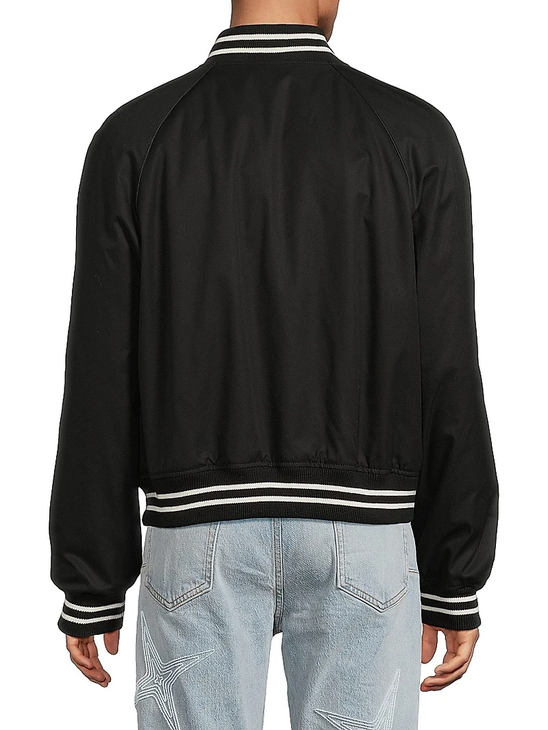 Skull Cropped Bomber Jacket