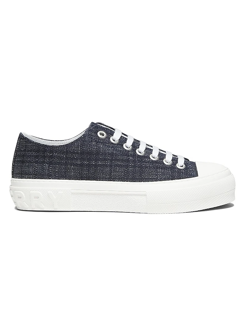 Jack Check Denim Low-Top Sneakers