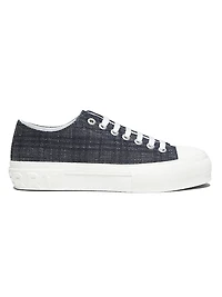Jack Check Denim Low-Top Sneakers